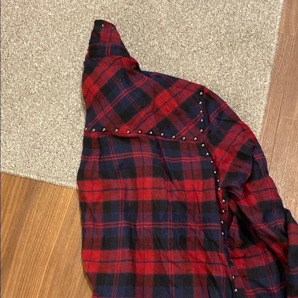 Rails Navy Blue And Red Flannel Size M - image 4